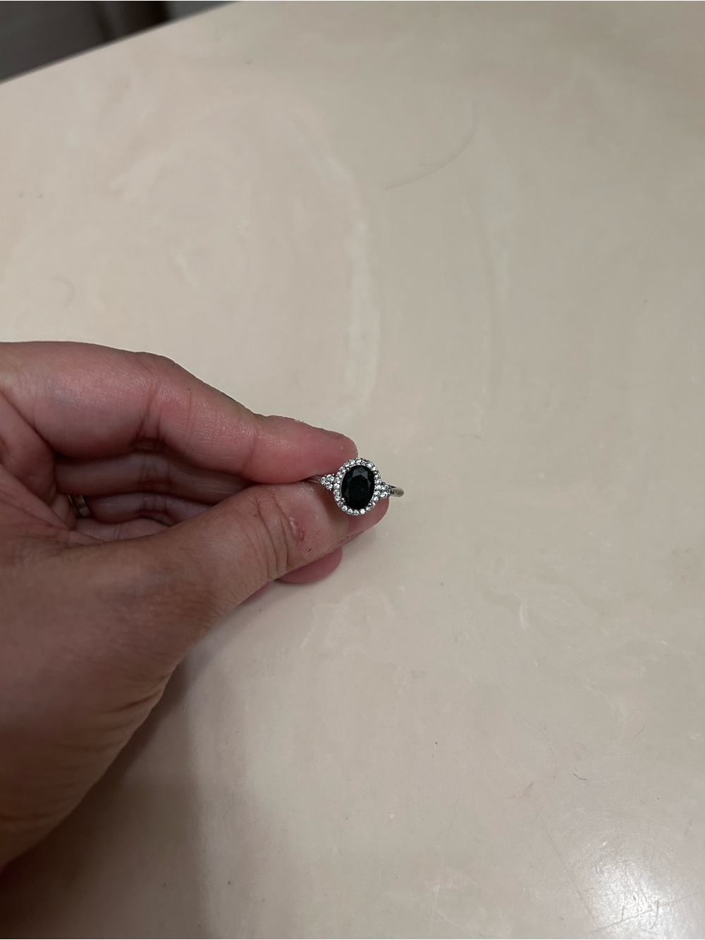 925 Silver Ring with Black Stone
